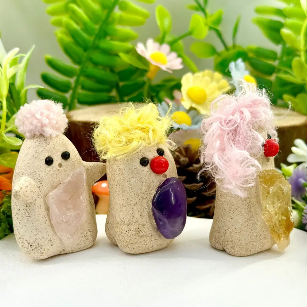 Stress-Relieving and Adorable Red-Nose Crystal Pet Shinepurity