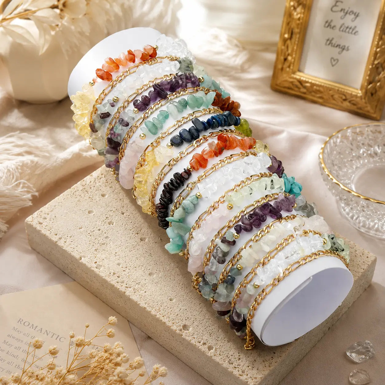 12 Zodiac Signs Crystal Chip Double Layer Bracelet Shinepurity