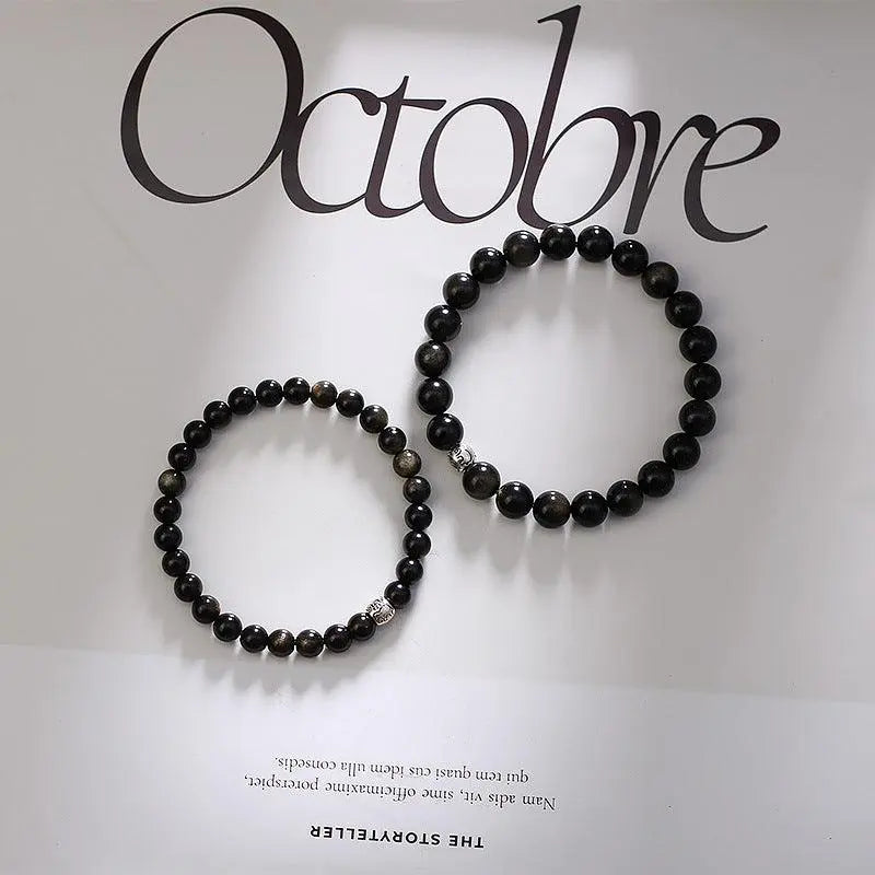 Natural Golden Obsidian Couple Bracelets - Shinepurity