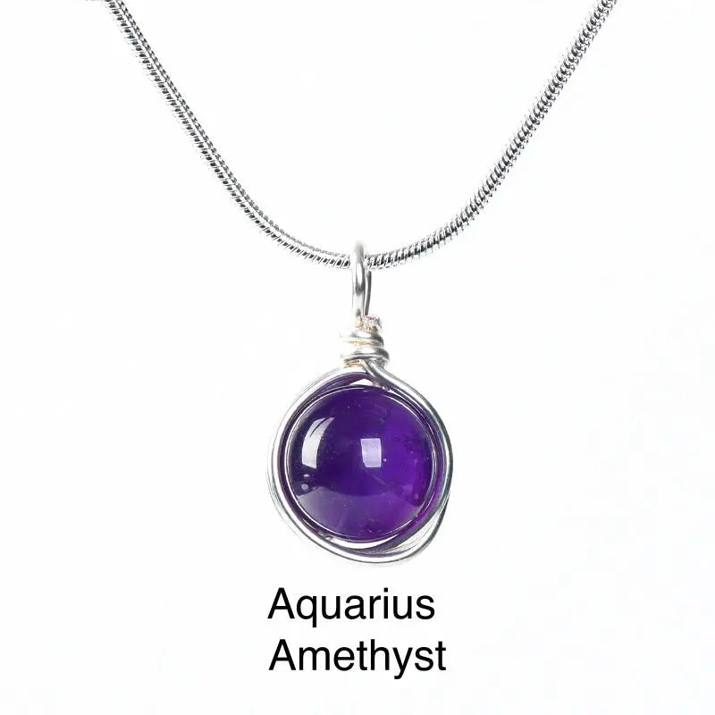 12 Zodiac Minimalist Wire-Wrapped Pendant Shinepurity