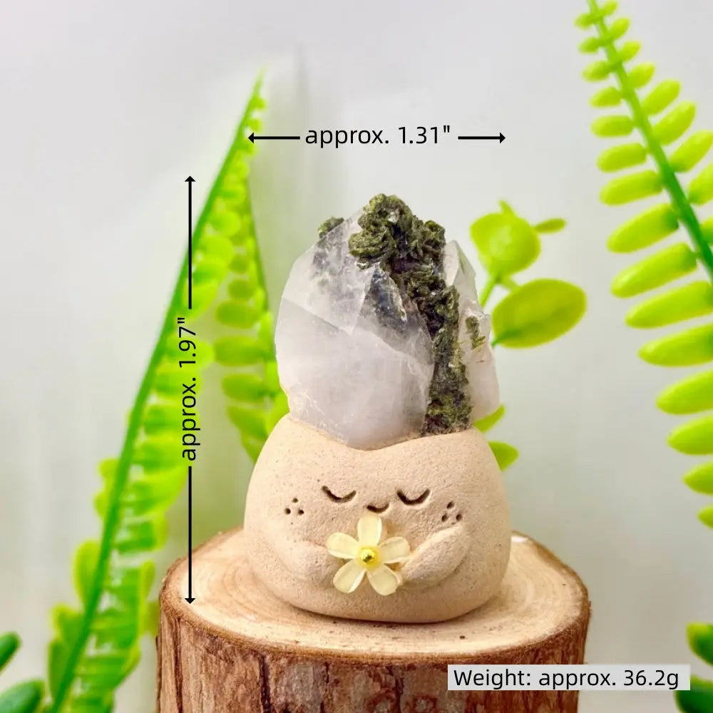 Skeleton Quartz × Epidote Quartz Healing Crystal Pet Shinepurity