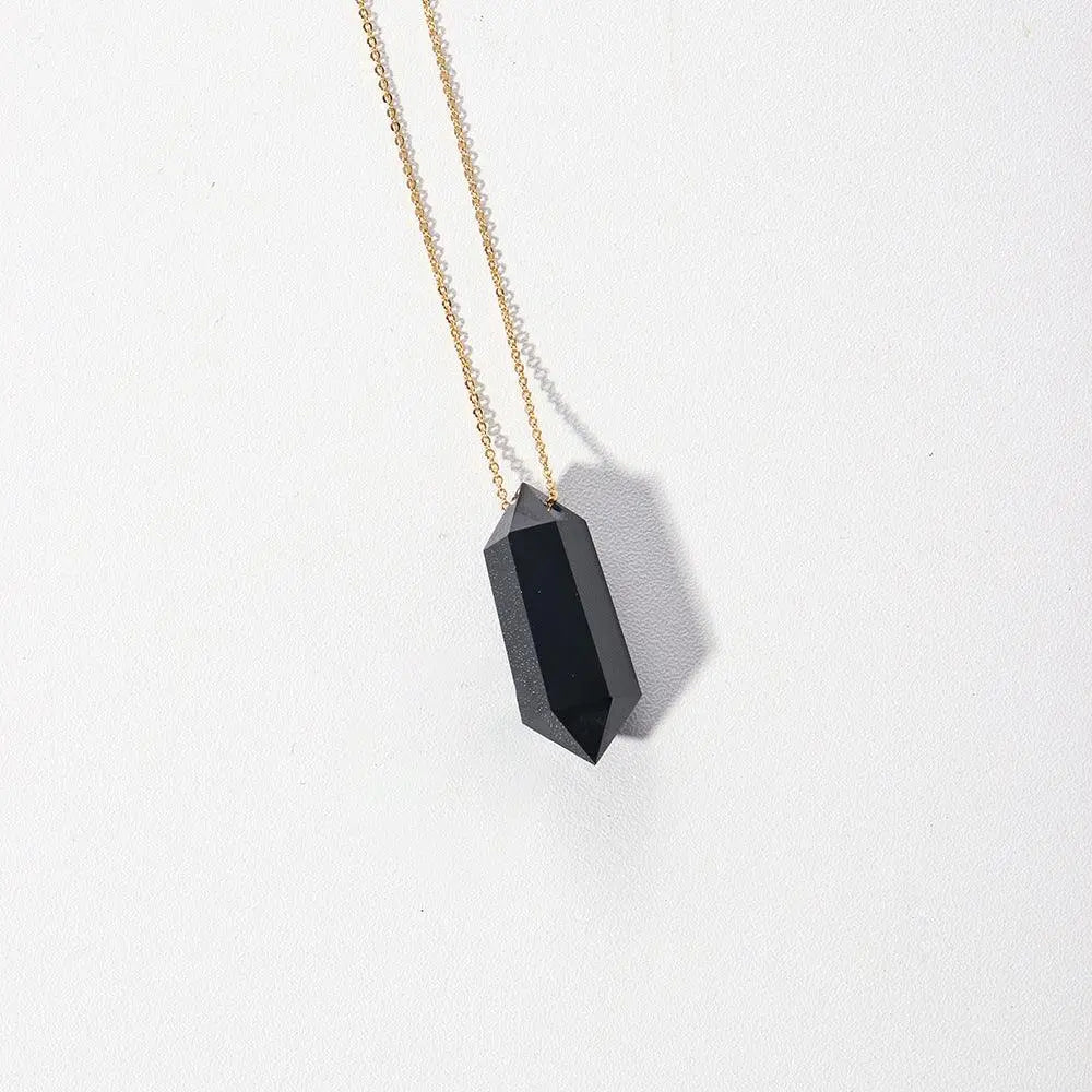 Natural Crystal Double-Pointed Hexagonal Pendant Necklace - Shinepurity