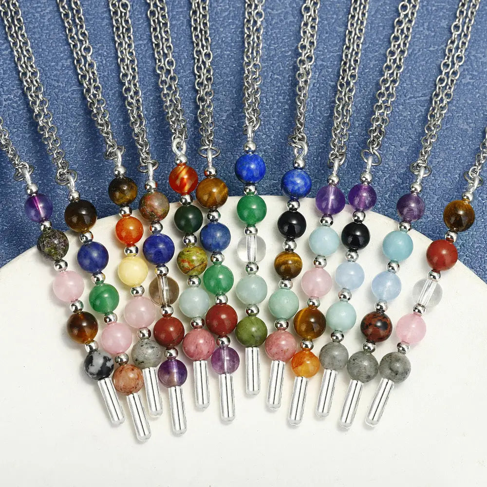 12 Zodiac Signs Exclusive Natural Crystal Energy Beaded Necklace Shinepurity