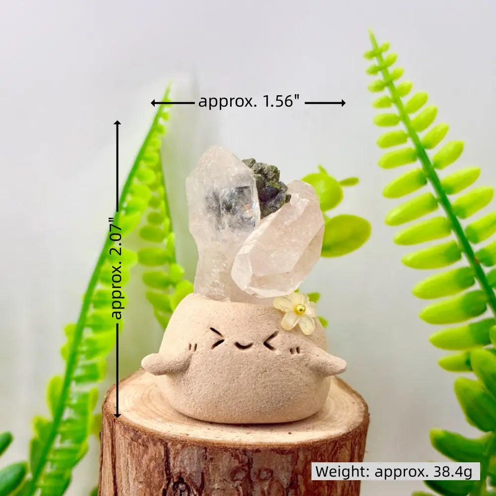 Skeleton Quartz × Epidote Quartz Healing Crystal Pet Shinepurity