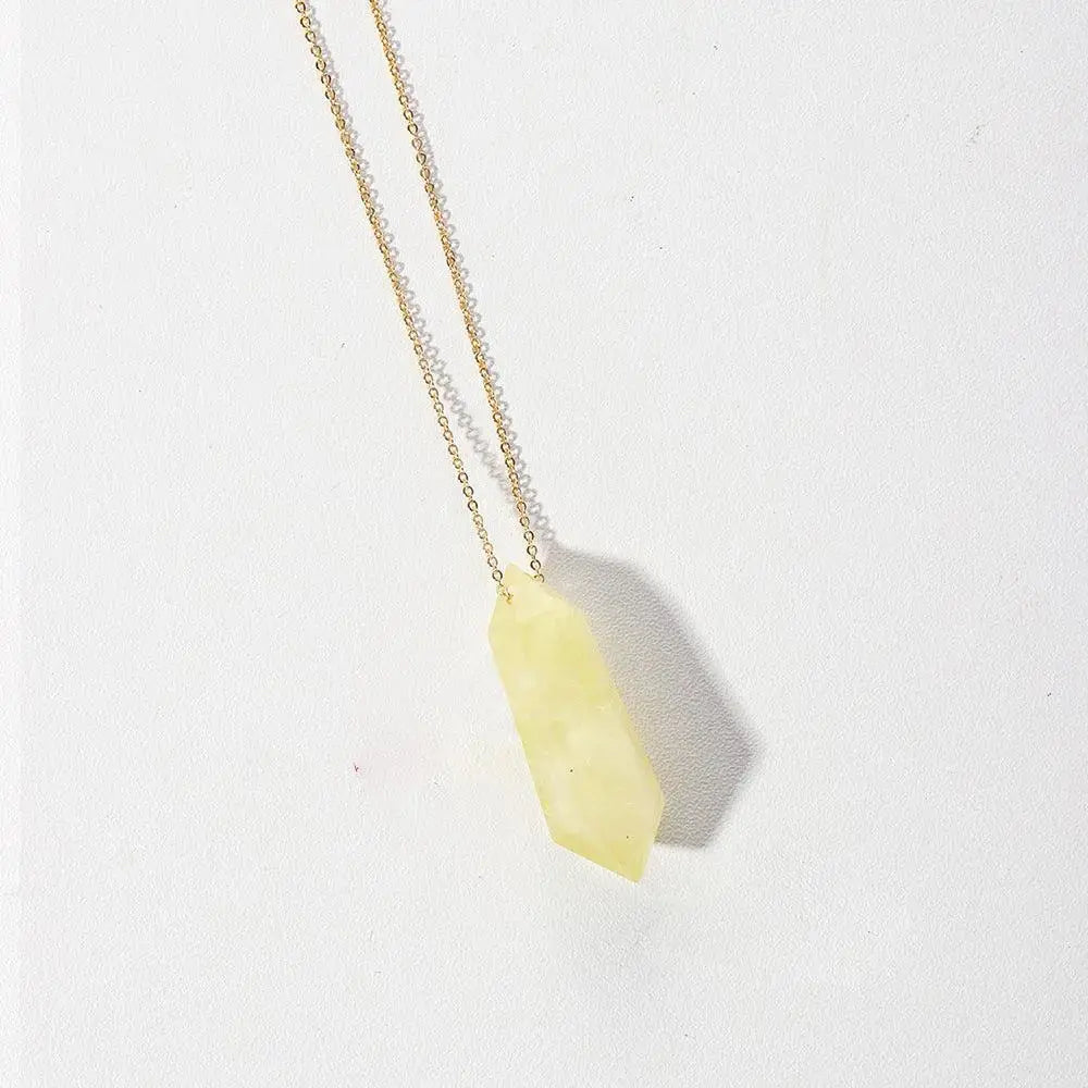Natural Crystal Double-Pointed Hexagonal Pendant Necklace - Shinepurity