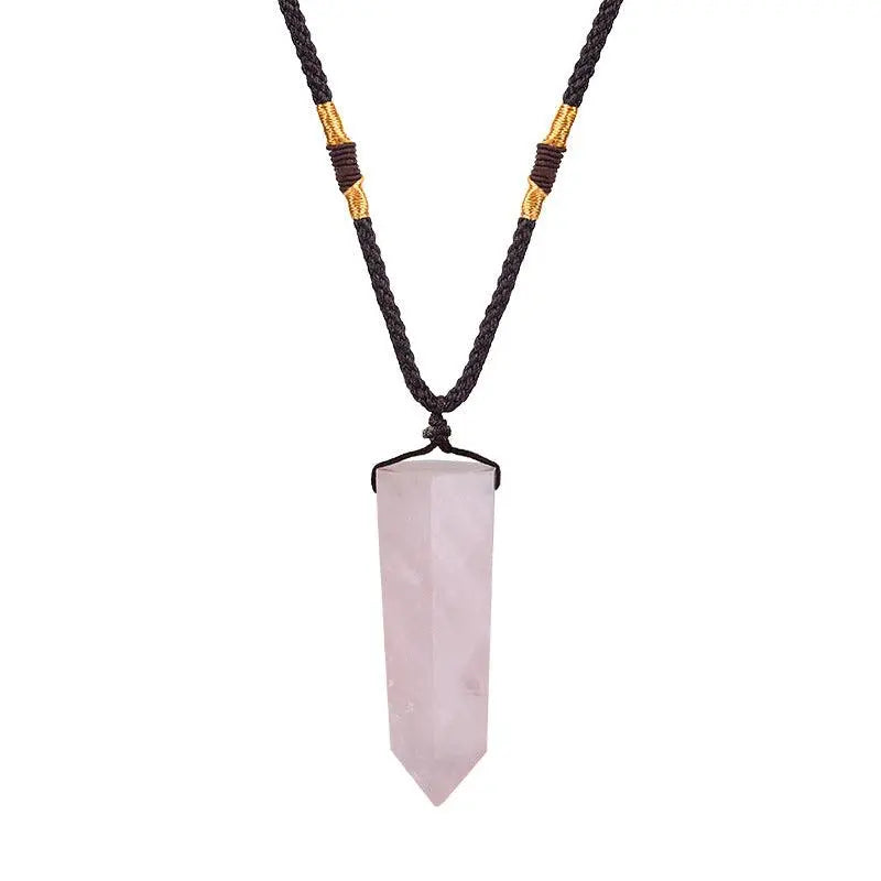 Crystal Raw Hexagonal Prism Pendant Necklace - Shinepurity