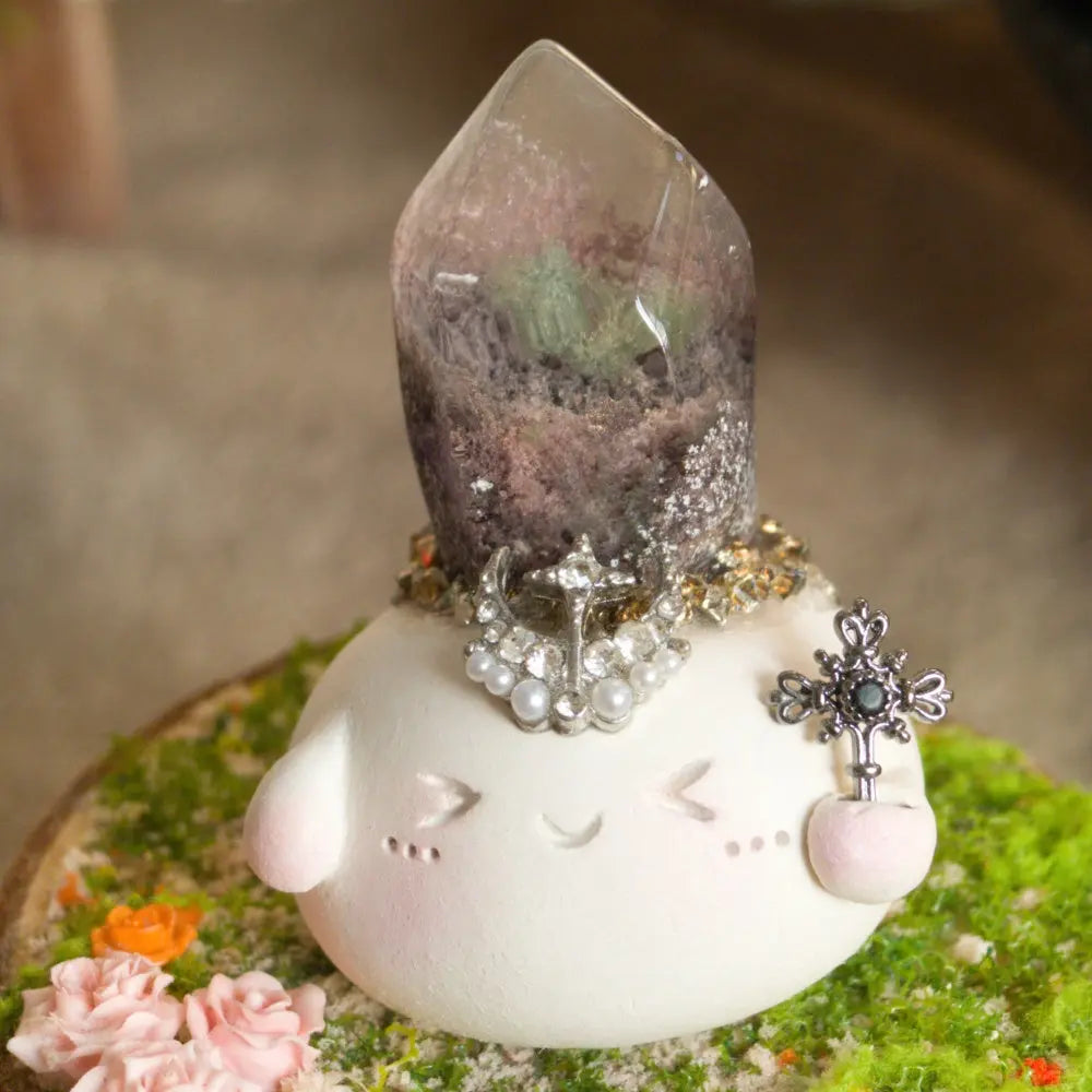 Customize | Mini Forest Green Phantom Quartz Crystal Pet Shinepurity