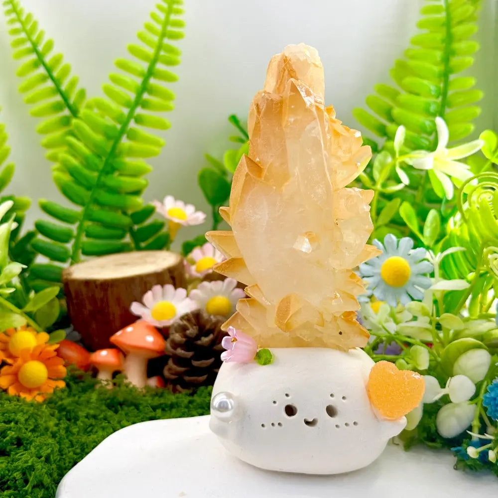 Mood-Brightening Yellow Calcite Healing Crystal Pet Shinepurity