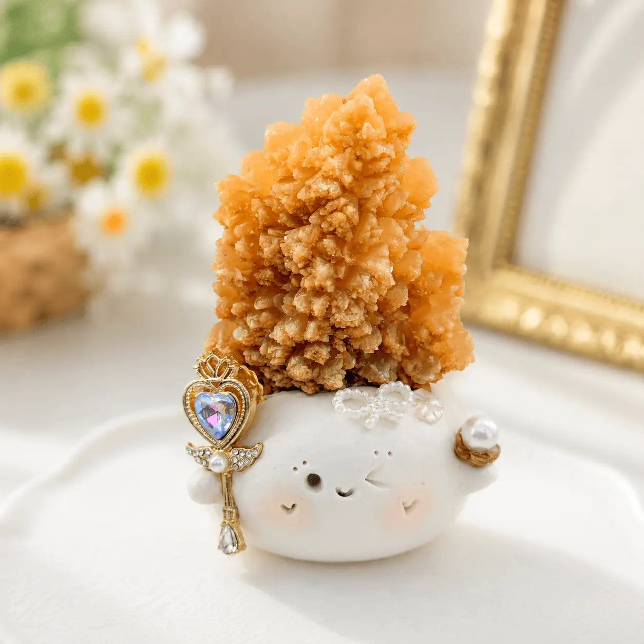 Red Calcite Crystal Pet Blooming Like Sunshine Shinepurity