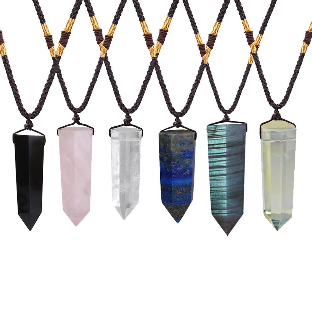 Crystal Raw Hexagonal Prism Pendant Necklace - Shinepurity