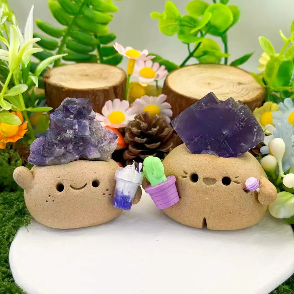 A Purple Fluorite Crystal Pet for Slower Thoughts Shinepurity