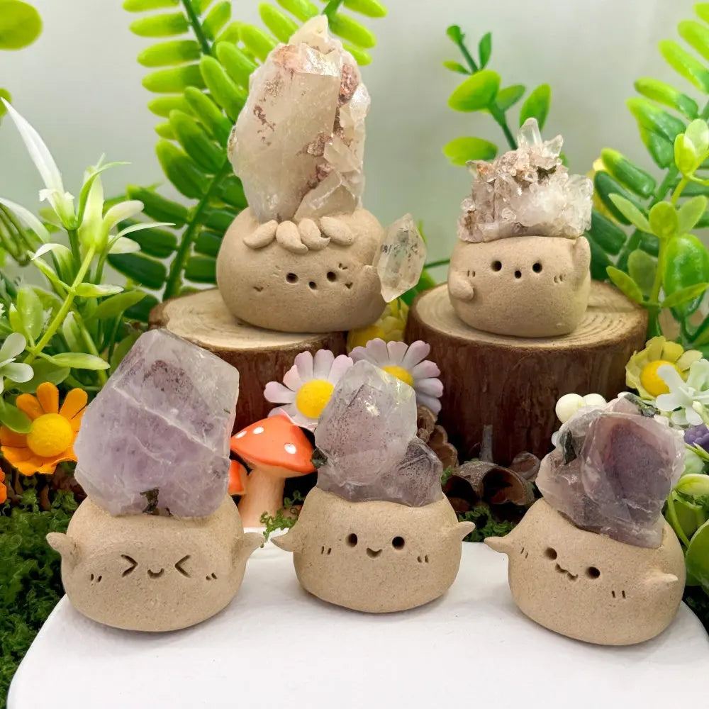 Handcrafted Garden Quartz Crystal Pet Fairy Shinepurity