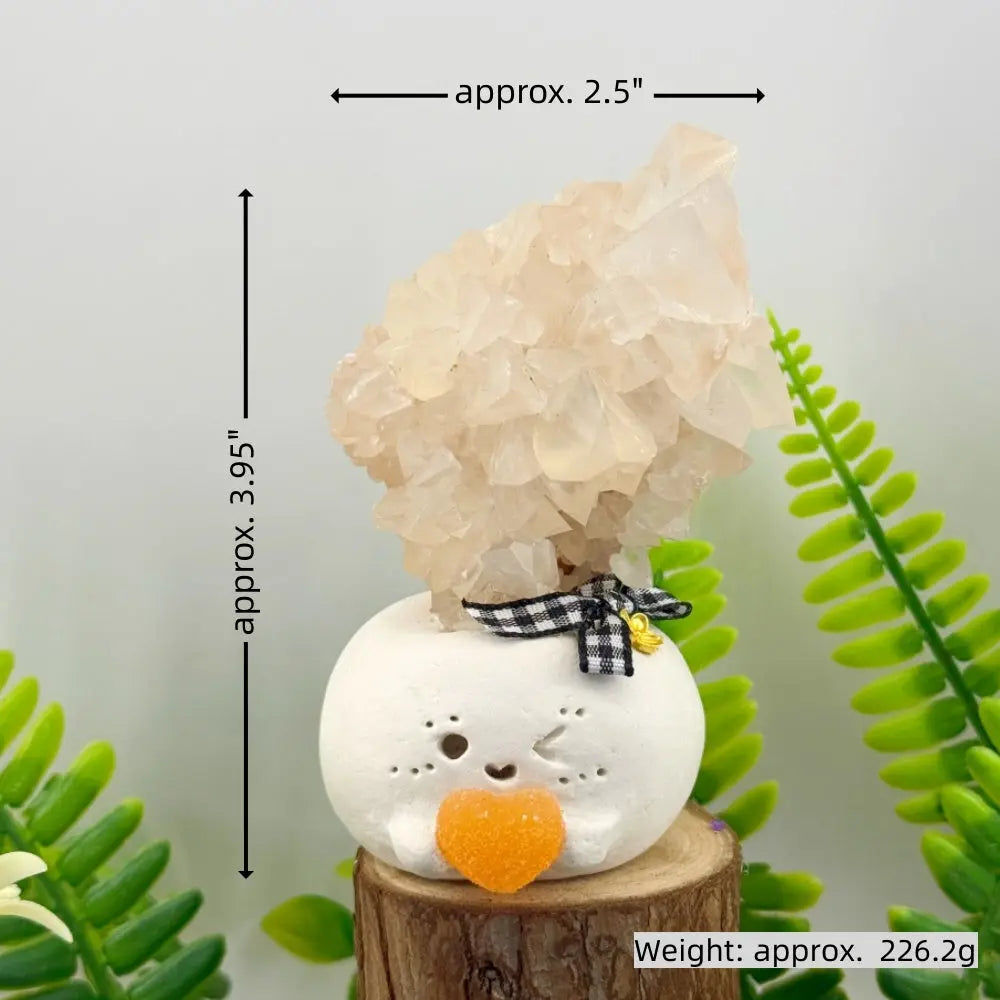 White Calcite Crystal Pet for Clearing the Heart and Mind Shinepurity