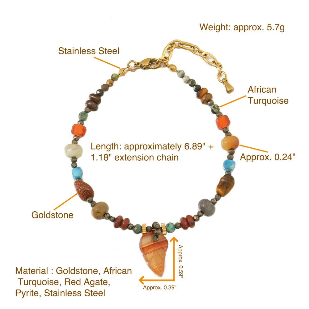 Handmade Niche Natural Stone Layered Guardian Bracelet Shinepurity
