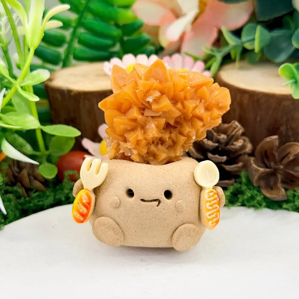 Yellow Calcite Crystal Pet Put a Little Good Mood on Your Desk Shinepurity