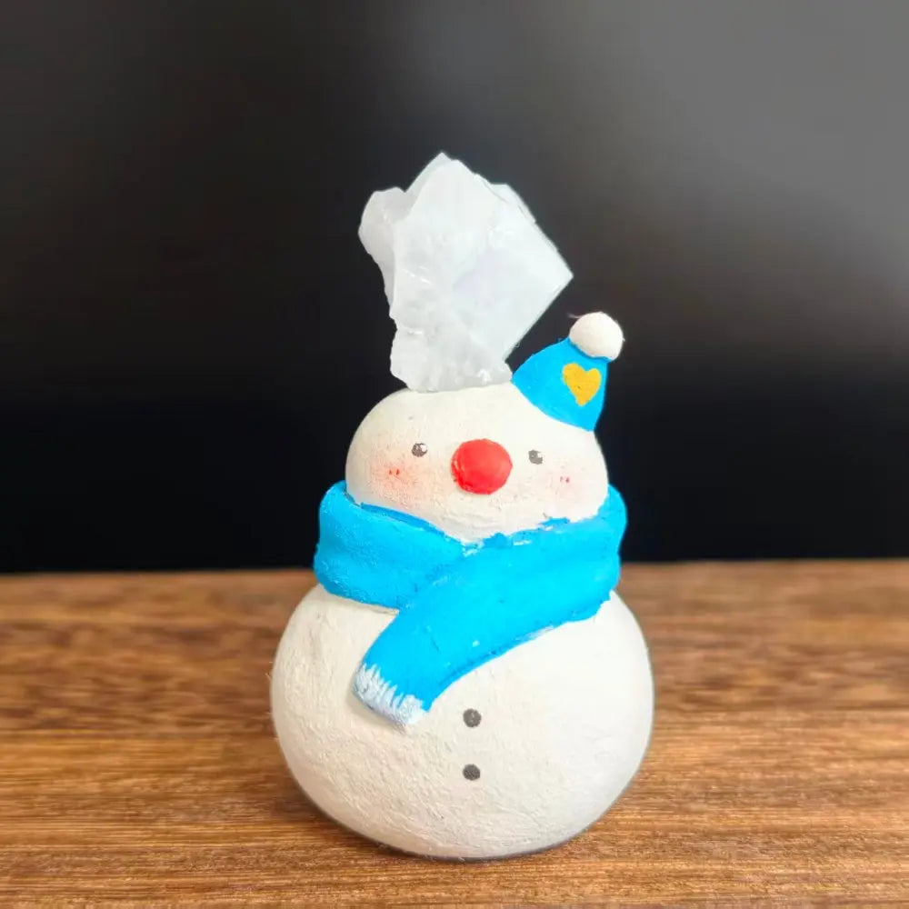 Winter-Healing Blue Calcite Snowman Crystal Pet Shinepurity