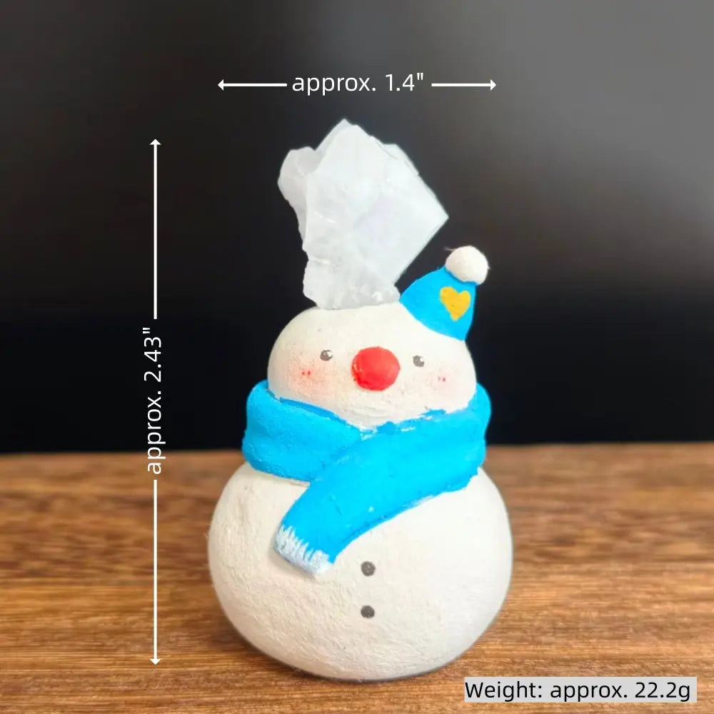 Winter-Healing Blue Calcite Snowman Crystal Pet Shinepurity