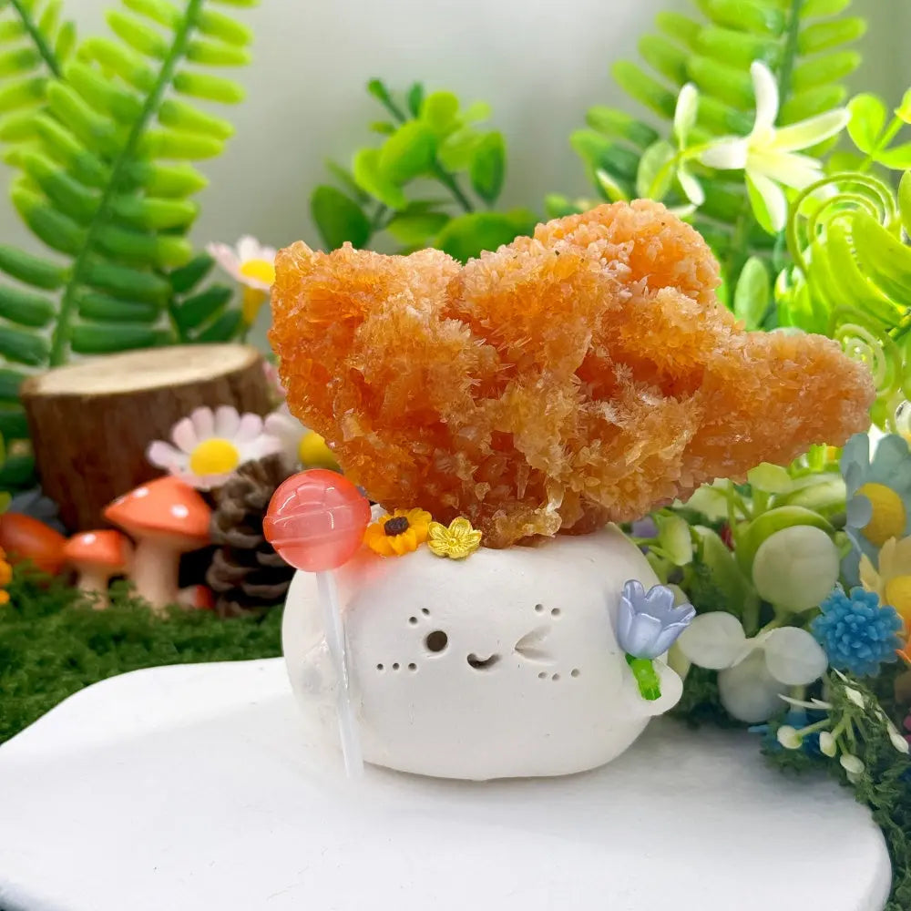 Red Calcite Crystal Pet with Warm Healing Energy Shinepurity