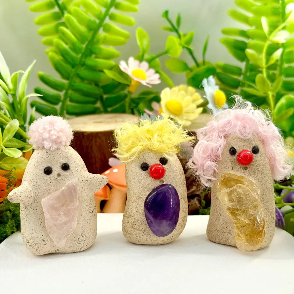 Stress-Relieving and Adorable Red-Nose Crystal Pet Shinepurity