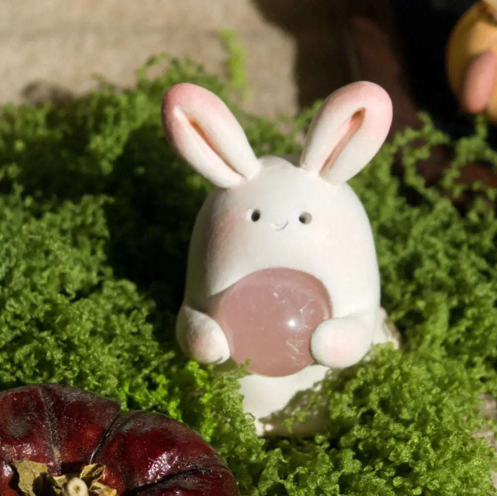 Customize | Gentle Companion Rose Quartz Bunny Crystal Pet Shinepurity