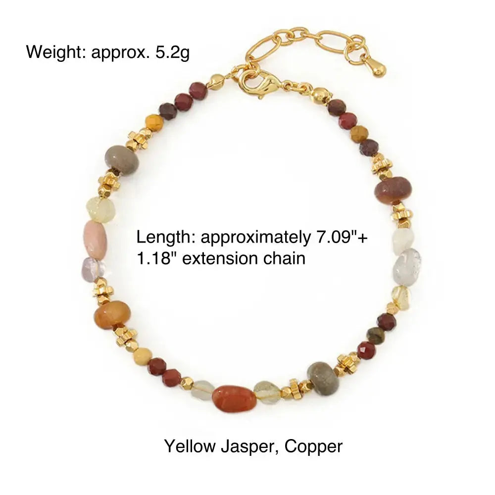 Warm Tone Bracelet | Niche Design Vintage-Inspired Colorful Handmade Beaded Bracelet Shinepurity