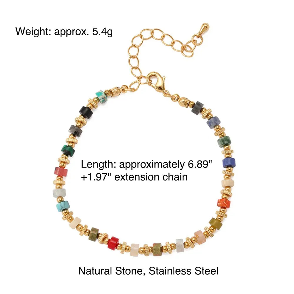 Dynamic Balance | Colorful Natural Stone Dopamine Bracelet - Indie Layered Design Shinepurity