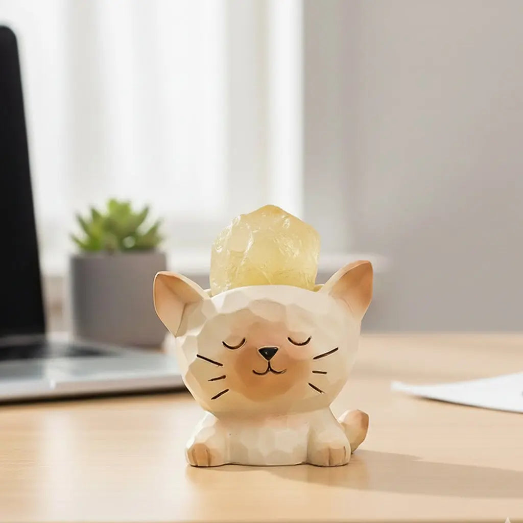 Lucky Crystal Kitty Pet - Your Desk Buddy Shinepurity