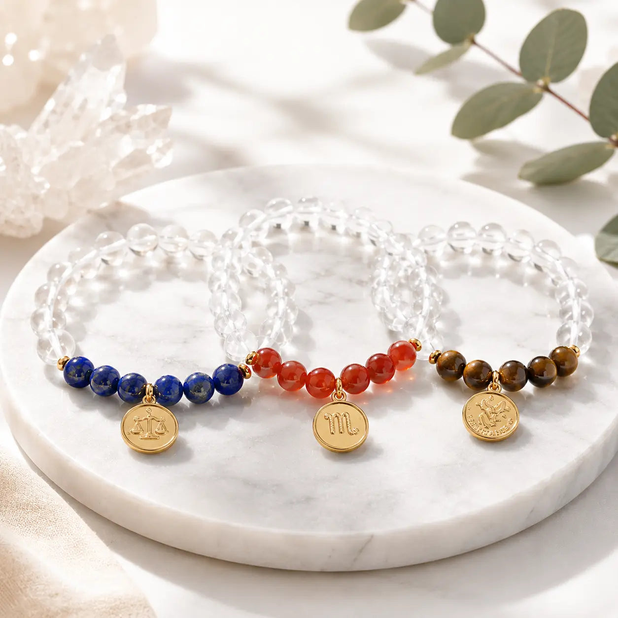 Natural Zodiac Crystal Healing Bracelet Shinepurity