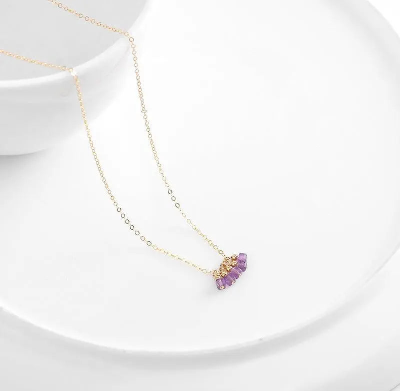 14K Gold-Plated Amethyst Necklace - Shinepurity