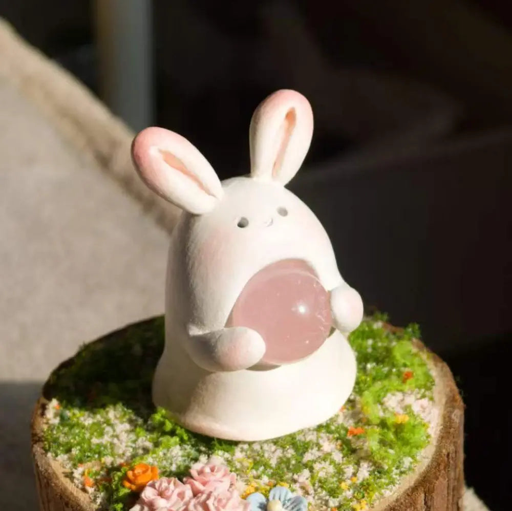 Customize | Gentle Companion Rose Quartz Bunny Crystal Pet Shinepurity