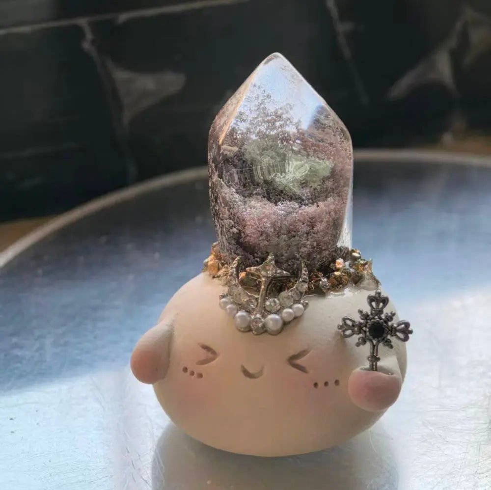 Customize | Mini Forest Green Phantom Quartz Crystal Pet Shinepurity