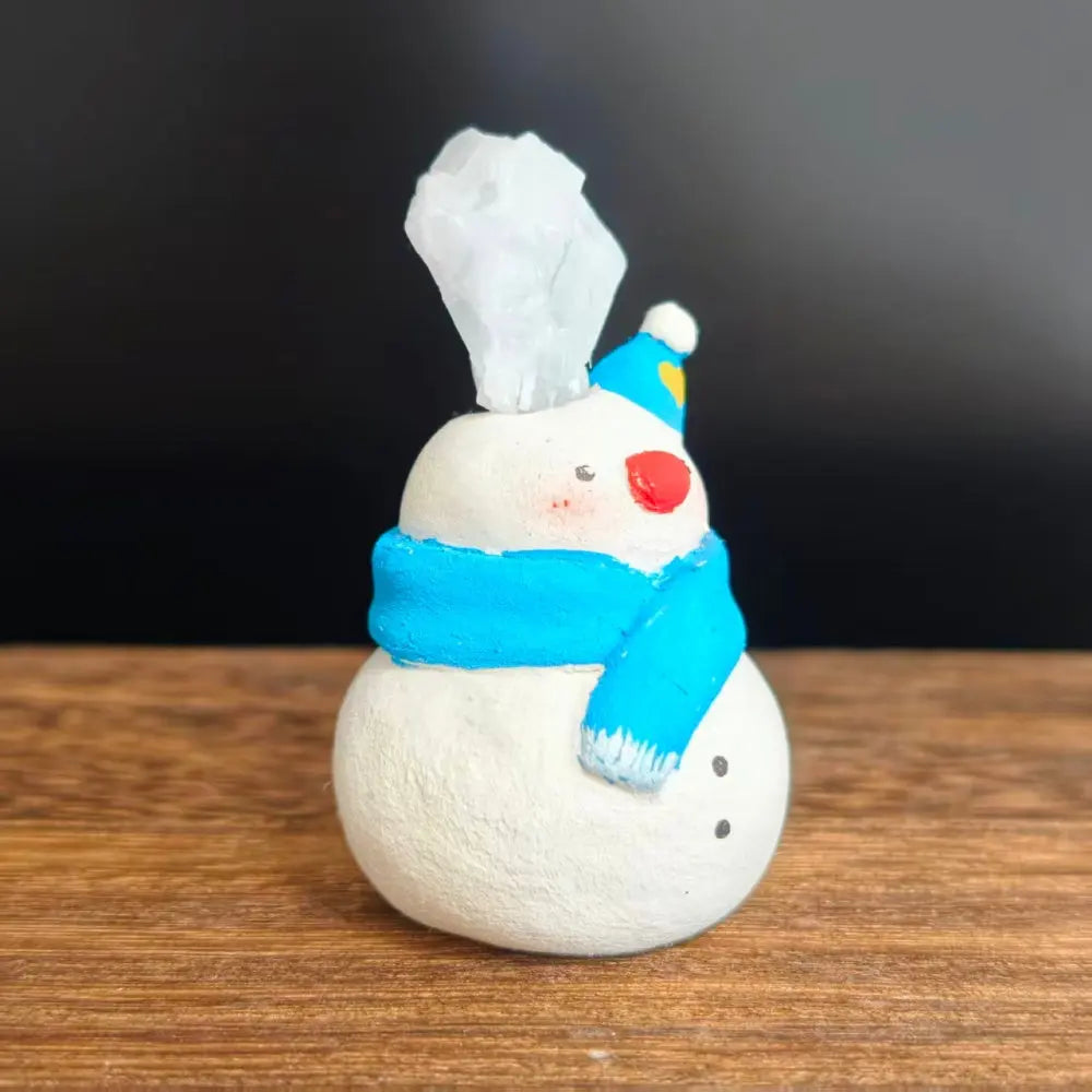 Winter-Healing Blue Calcite Snowman Crystal Pet Shinepurity