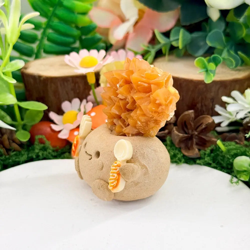 Yellow Calcite Crystal Pet Put a Little Good Mood on Your Desk Shinepurity