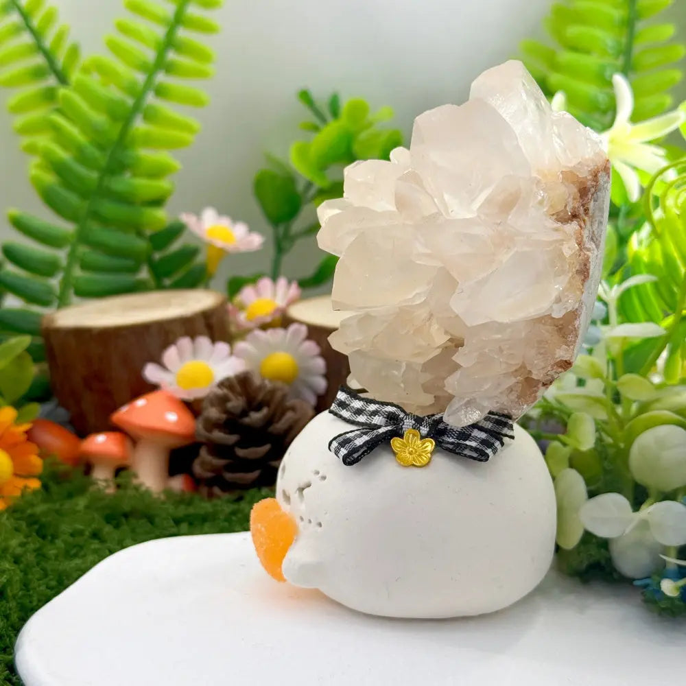 White Calcite Crystal Pet for Clearing the Heart and Mind Shinepurity