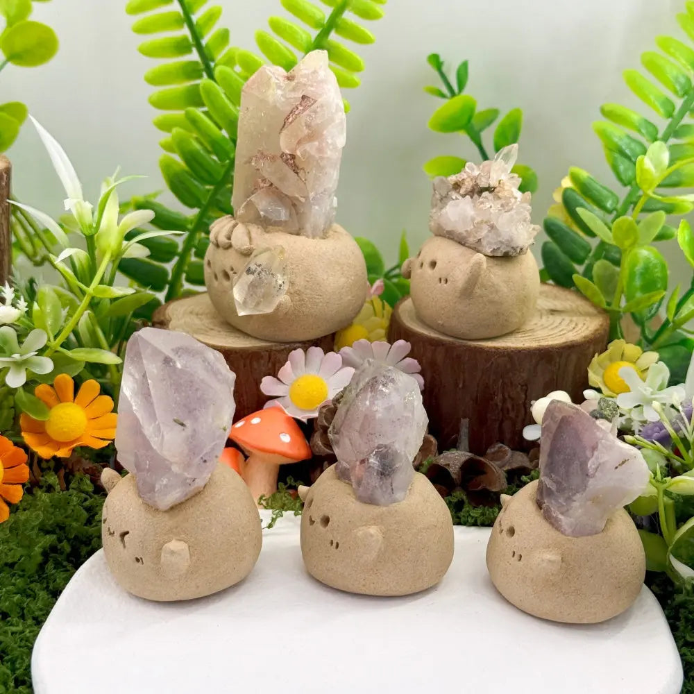 Handcrafted Garden Quartz Crystal Pet Fairy Shinepurity