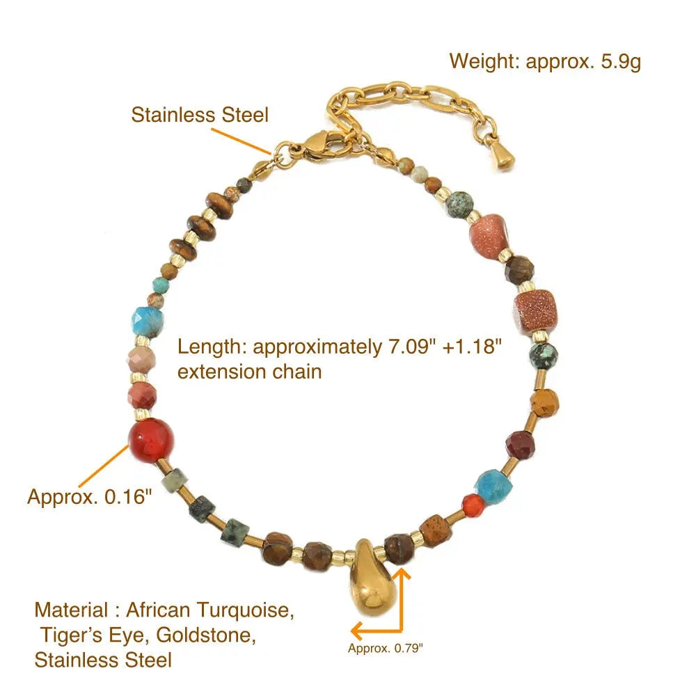 Handmade Niche Natural Stone Layered Guardian Bracelet Shinepurity