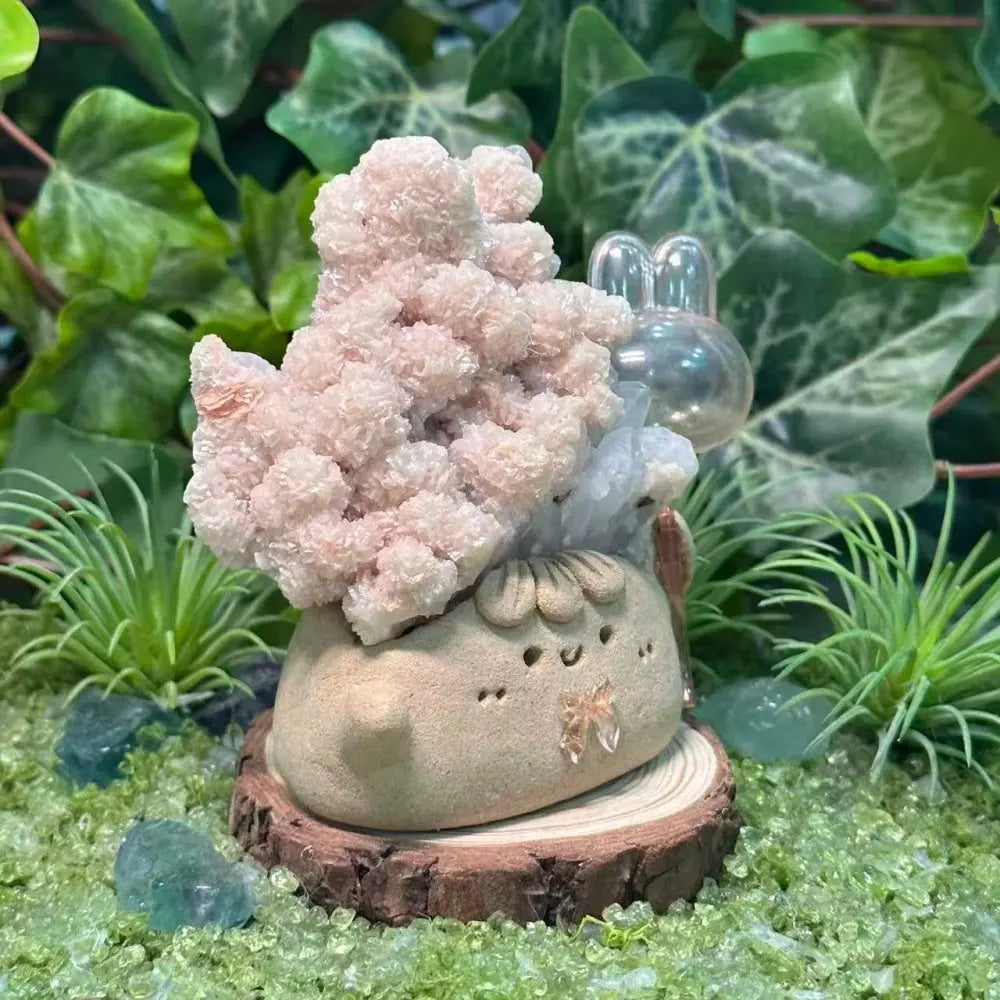 Relaxing Pink Crystal Cluster Pet Shinepurity