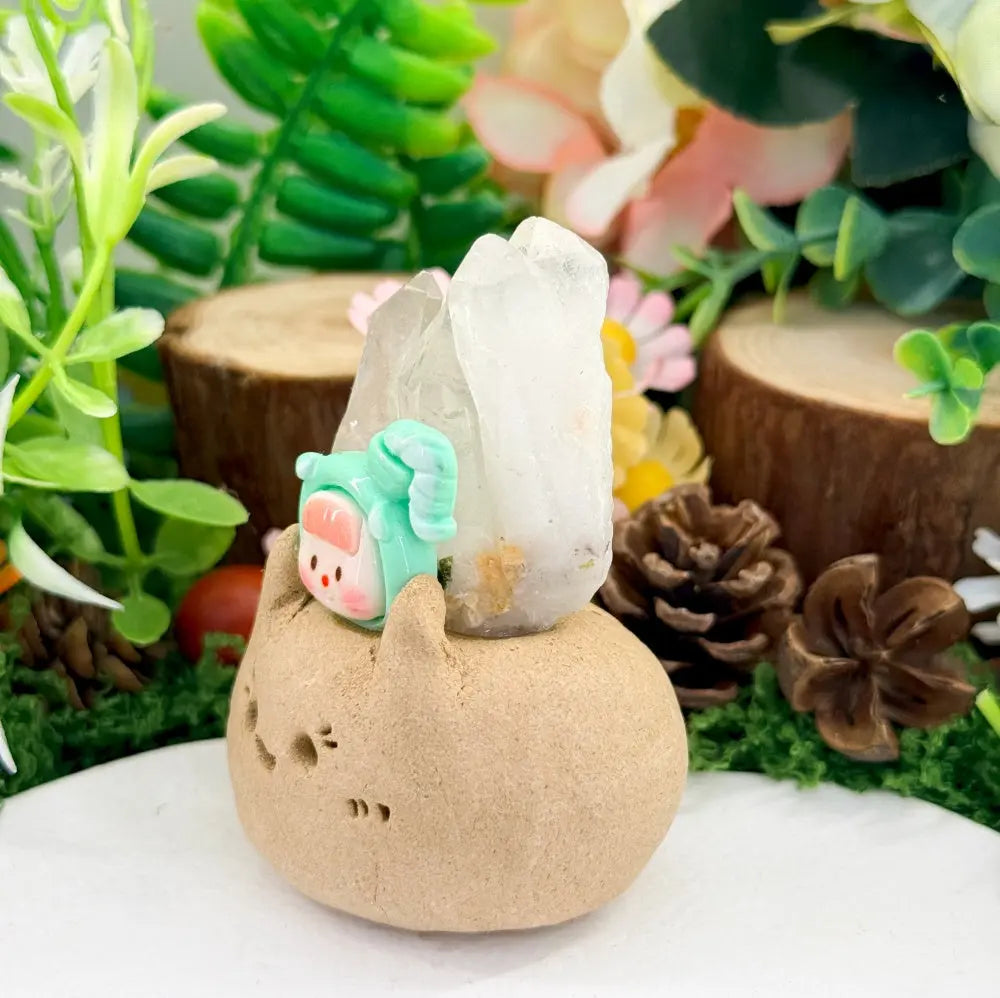 Aquarius Clear Quartz and Epidote Quartz Crystal Pet | Bringing Clarity and Purity to the Mind Shinepurity