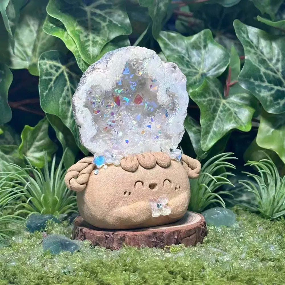 Iridescent Aura Quartz Geode Shinepurity