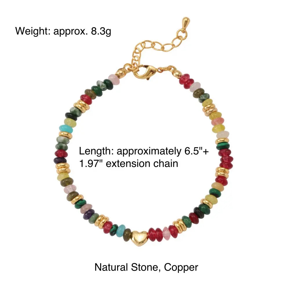 Dynamic Balance | Colorful Natural Stone Dopamine Bracelet - Indie Layered Design Shinepurity