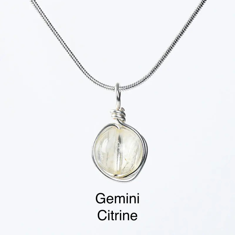 12 Zodiac Minimalist Wire-Wrapped Pendant Shinepurity