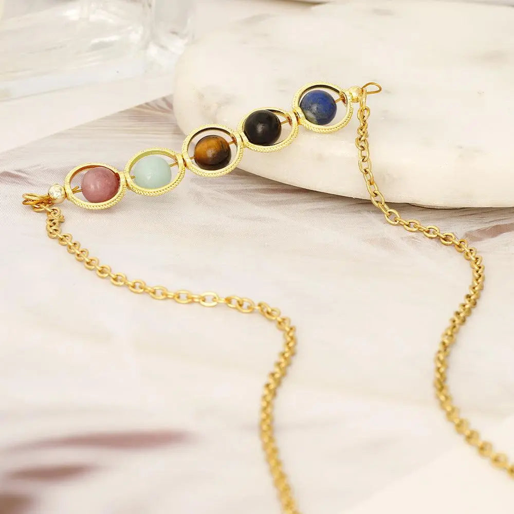 12 Zodiac | Scorpio - Obsidian & Tiger's Eye Peapod Bead Necklace - Shinepurity