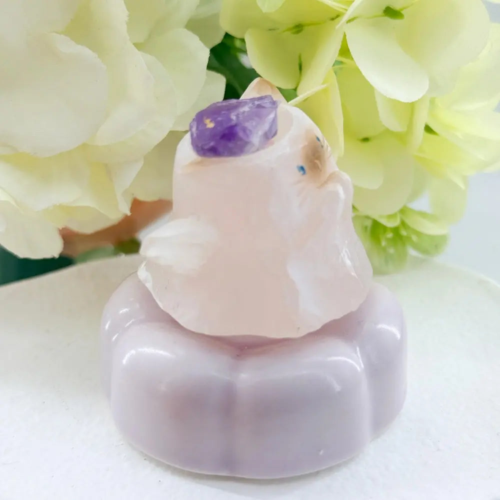 Amethyst Angel Cat Spinner Figurine Shinepurity