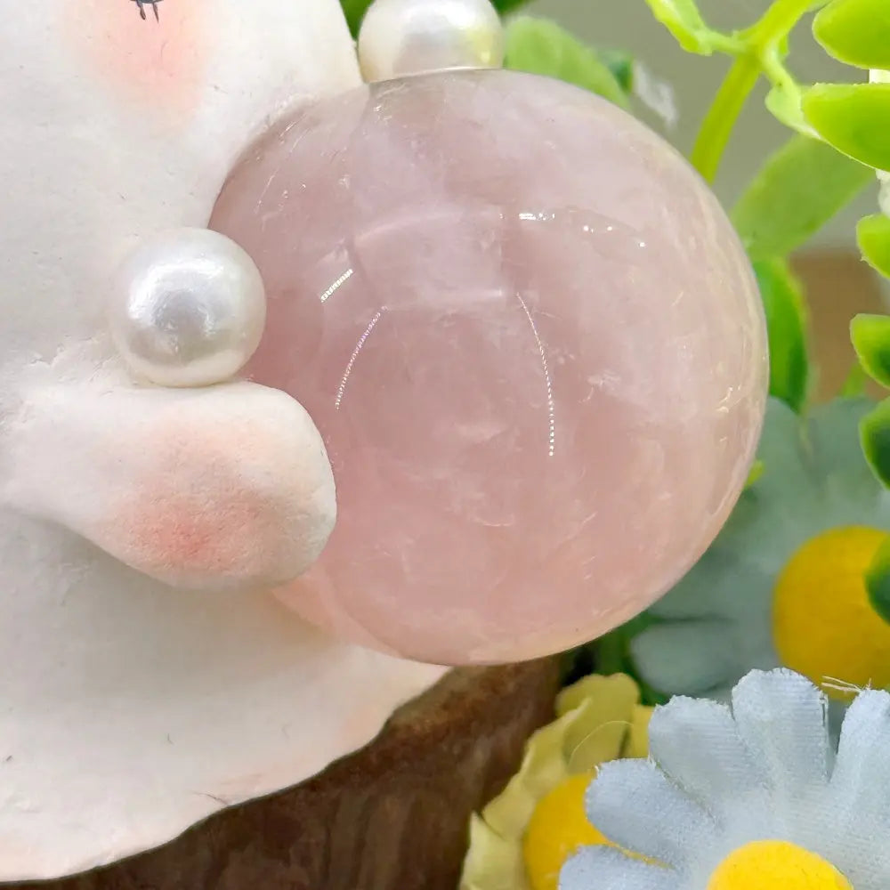 A Soft Moment on Your Desk Angel Rose Quartz Pet Shinepurity