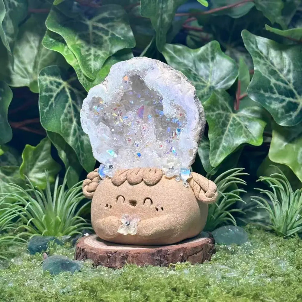 Iridescent Aura Quartz Geode Shinepurity