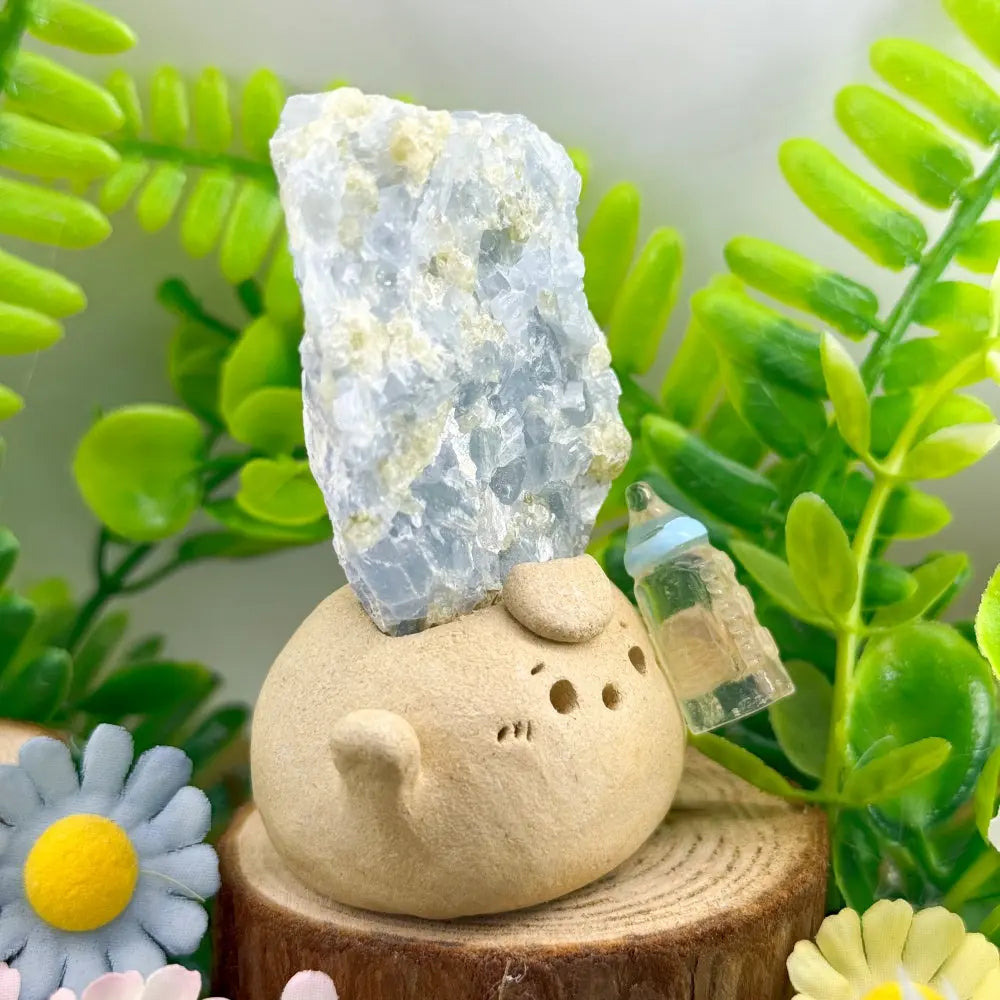 Soothing Blue Energy Blue Calcite Crystal Pet Shinepurity