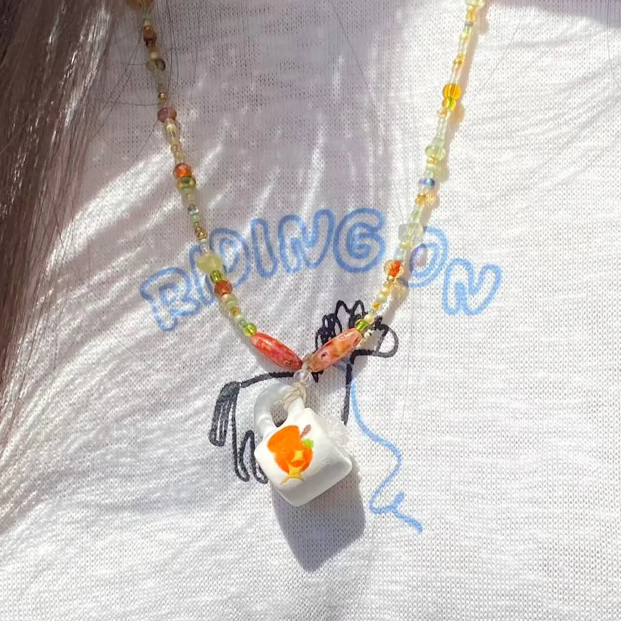 Handmade Crystal Mug Necklace Shinepurity