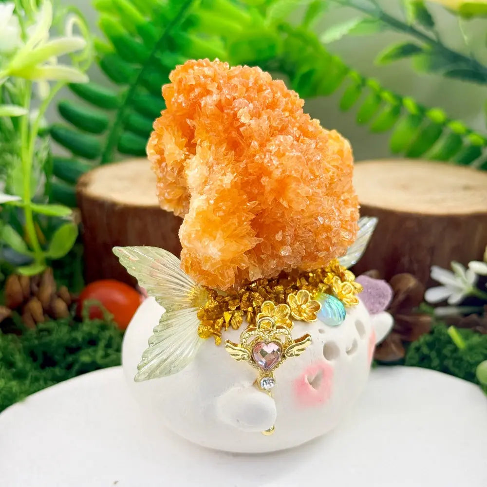 Red Calcite Crystal Pet – A Sunny Touch for Your Space Shinepurity