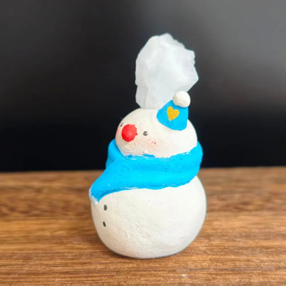 Winter-Healing Blue Calcite Snowman Crystal Pet Shinepurity