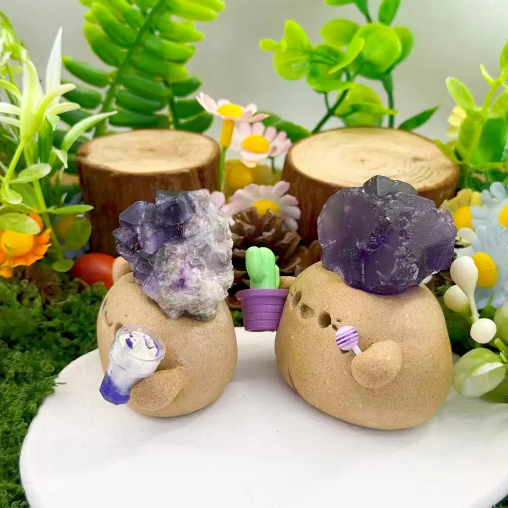 A Purple Fluorite Crystal Pet for Slower Thoughts Shinepurity